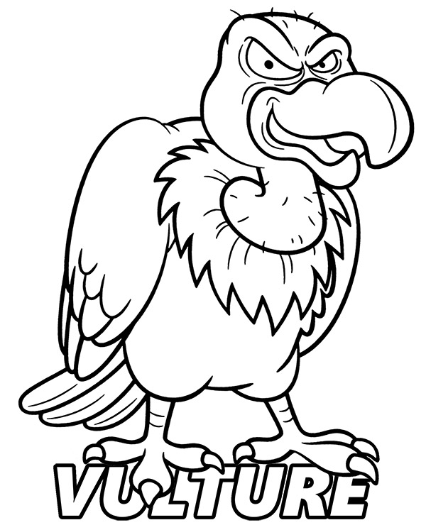 Vulture coloring page cartoon bird