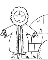 Eskimo and ogloo free coloring pages