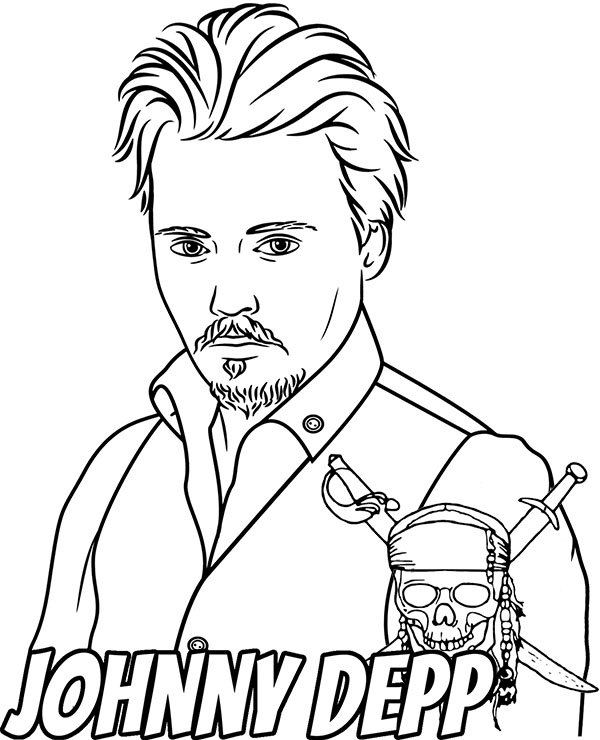 Free coloring page Johnny Depp coloring page sheet