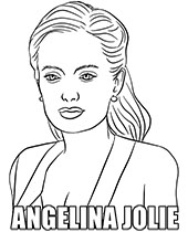 Angelina Jolie coloring page sheets with actors
