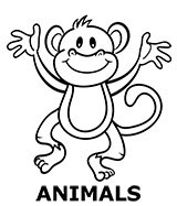 A simple monkey to color for kids