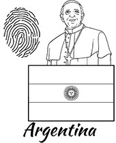 Argentinian symbols and flag coloring sheet