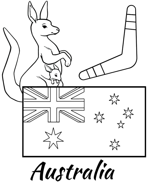 Australian flag coloring page for children