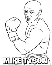Boxer Mike Tyson coloring sheets for children