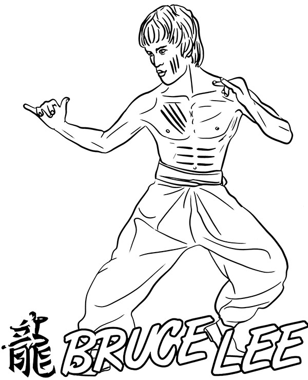 Bruce Lee coloring page sheet