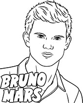 Picture of Bruno Mars coloring sheet
