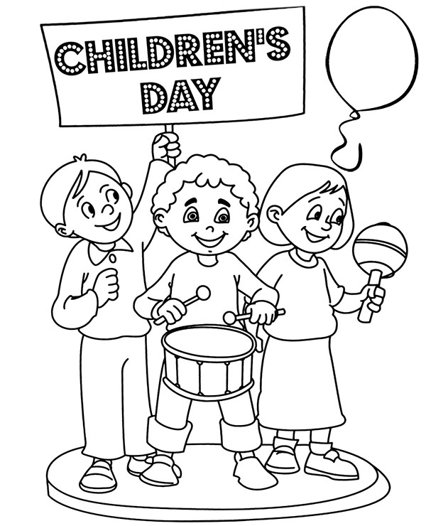 Children's day coloring page