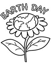 Earth day coloring page greeting card