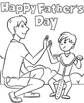 Happy father's day card for coloring