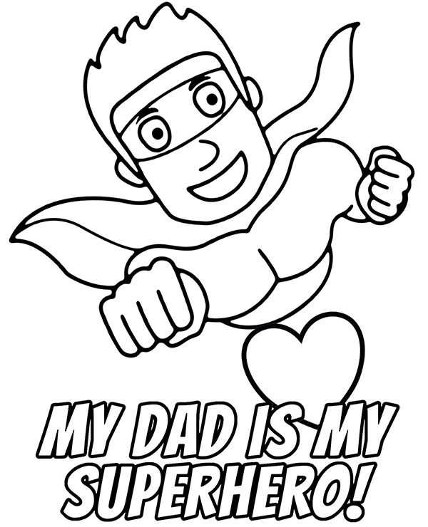 Free coloring pages for children father's day card