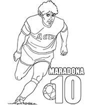 Football coloring page Diego Maradona