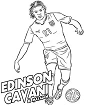 Edison Cavani footballer coloring pages