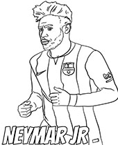 Neymar coloring pages with football soccer players