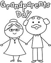 Granparents day coloring page for children
