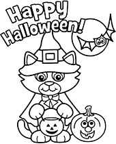 Funny Happy Halloween greeting card for kids