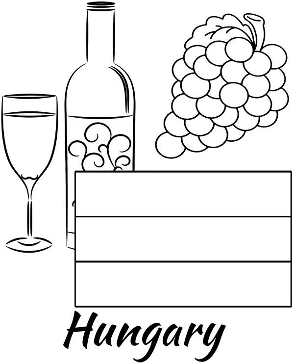 Flag of Hungary coloring sheet for children