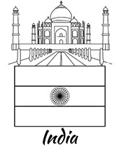 Printable Indian flag coloring pages