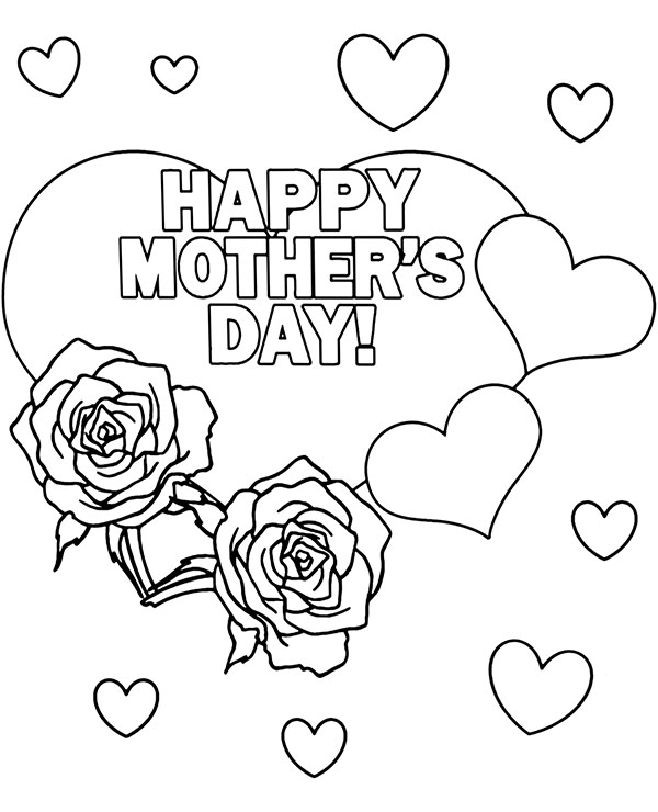 Free printable greeting cards happy mother's day coloring page