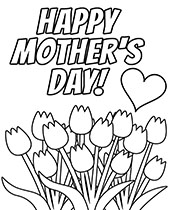 Tulips happy teachers day coloring page
