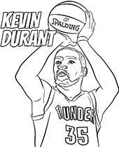 Coloring page Kevin Durant printable pictures