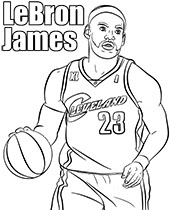 NBA player LeBron James coloring pages