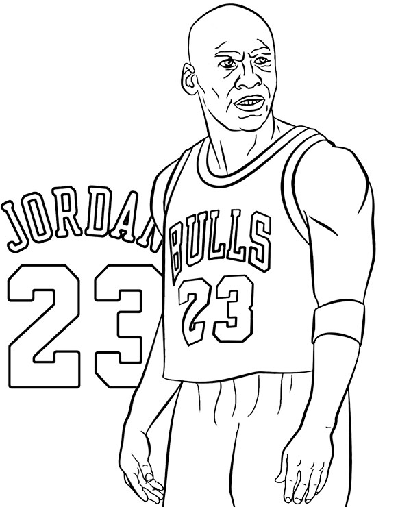 High-quality Michael Jordan coloring page to print for free