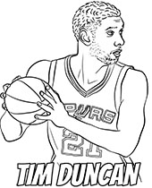 Free coloring page Tim Duncan NBA Player