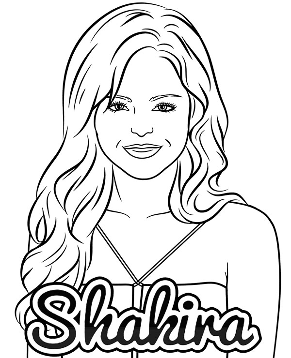 Printable Shakira coloring page 