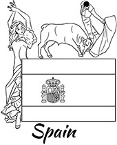 Spanish symbols coloring page for children