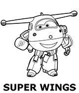 Jett from Super Wings movie coloring sheet