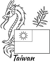 National symbols of Taiwan coloring page
