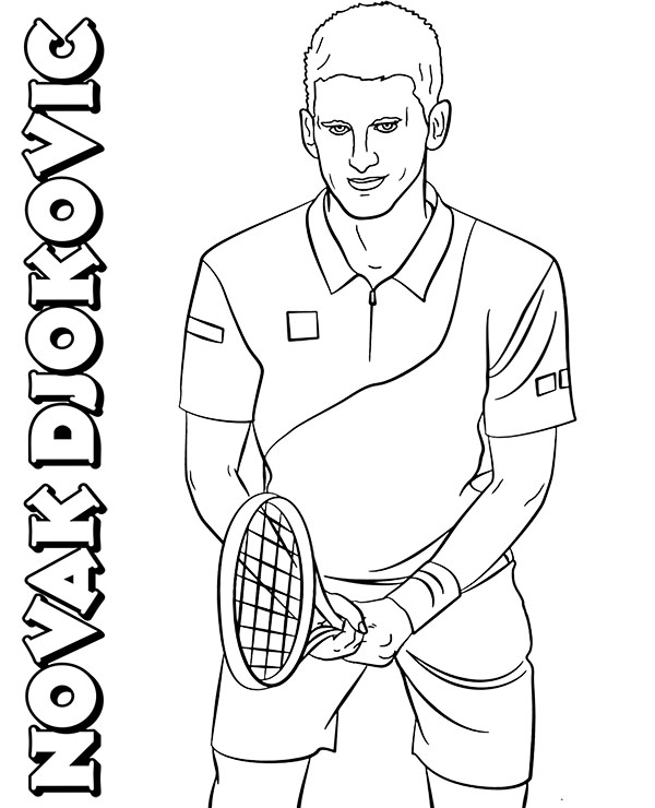 Novak Djokovic coloring sheets page