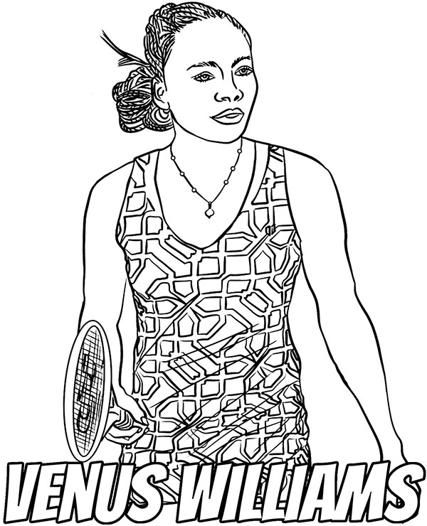 Venus Williams coloring page sheet