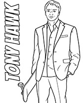 Tony Hawk printable coloring pictures
