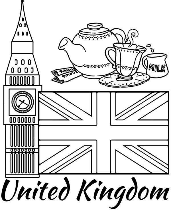 United Kingdom symbols to color