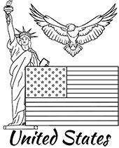 USA flag coloring sheet
