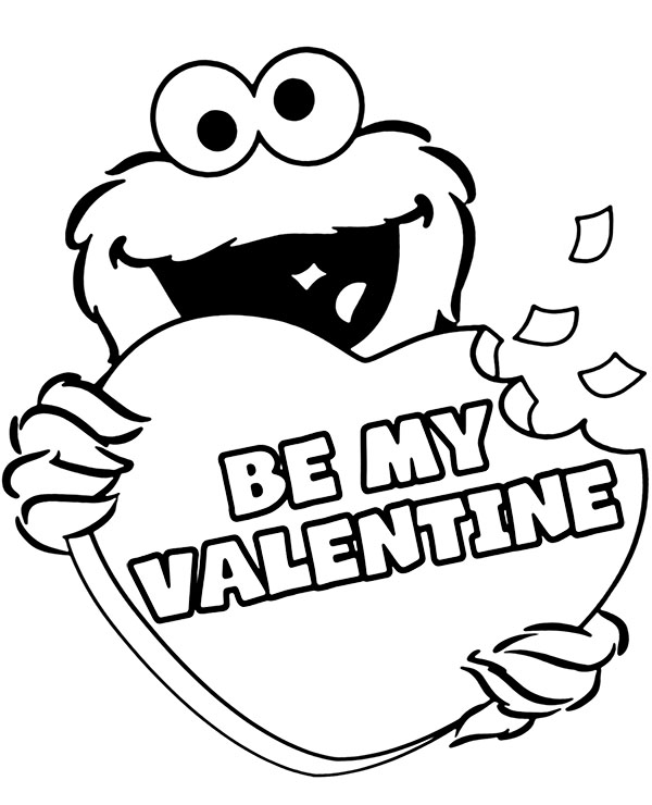Be my Valentine coloring page sheet greeting card
