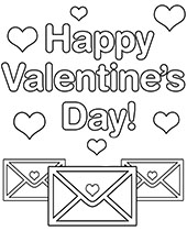 Happy Valentines coloring page sheet for free