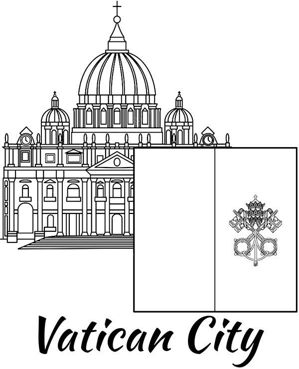 Vatican flag coloring page