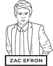Zac Efron coloring sheets pages