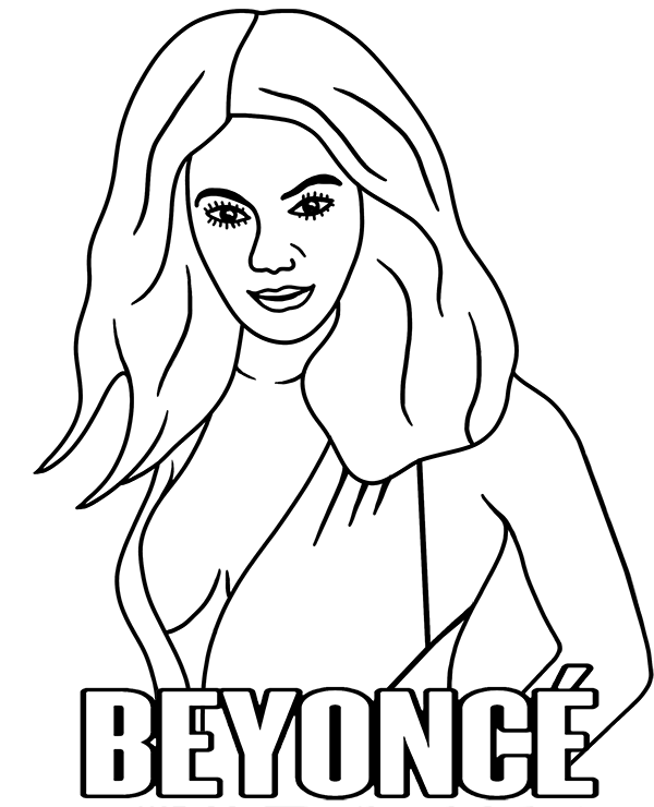Free Beyonce coloring page and sign