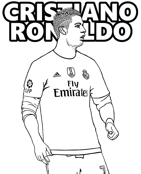 Free coloring page Cristiano Ronaldo, Portugal, Real Madrid