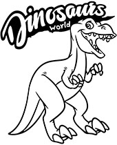 Funny t-rex coloring sheet for children