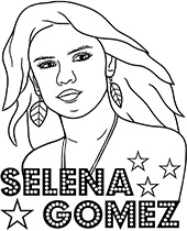 Coloring page of Selena Gomez to print
