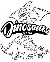 A picture for coloring with dinosaurs