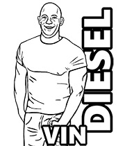 Vin Diesel for coloring for free