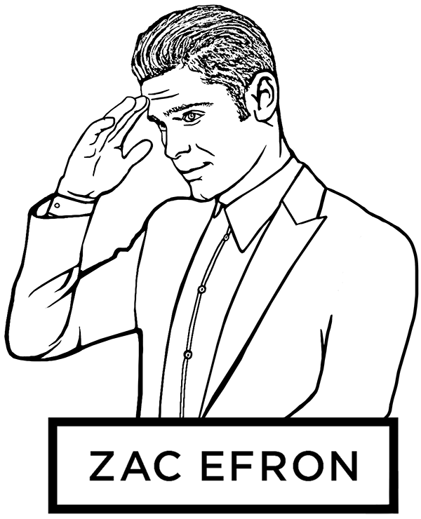 Zac Efron coloring page