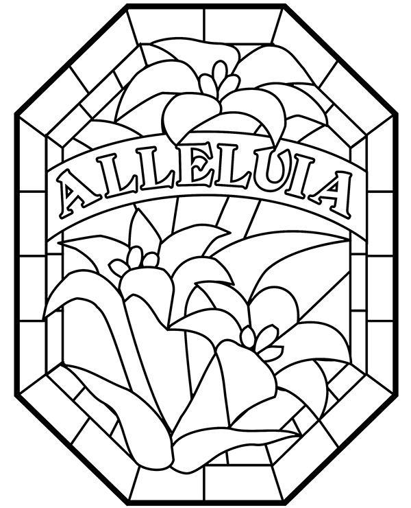 Alleluia mosaic for coloring