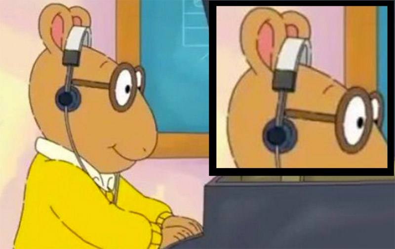 Arthur listening to the music with headset