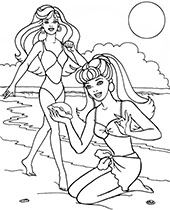 Barbie with her friend on a beach